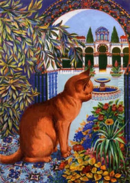 The Perfect Cat Oil Painting by Louis Wain