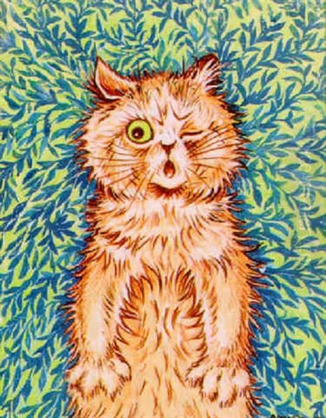 Startled Cat Oil Painting by Louis Wain