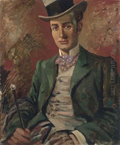 Portrait Of John Carrol Oil Painting by Edward Wilkins Waite