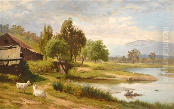 Outside Myrtleford Oil Painting by James Clarke Waite