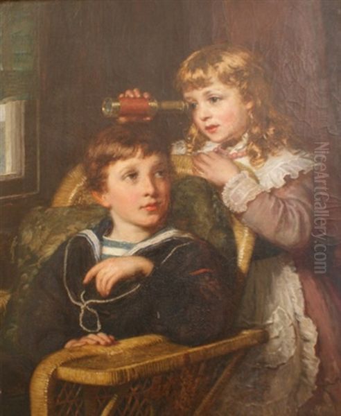 Cousins Oil Painting by James Clarke Waite