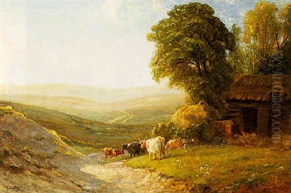 Changing The Pasture Oil Painting by Robert Thorne Waite