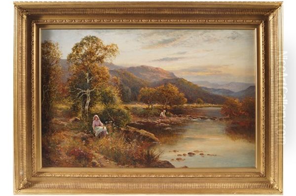 By The Riverside Oil Painting by Ernest Walbourn