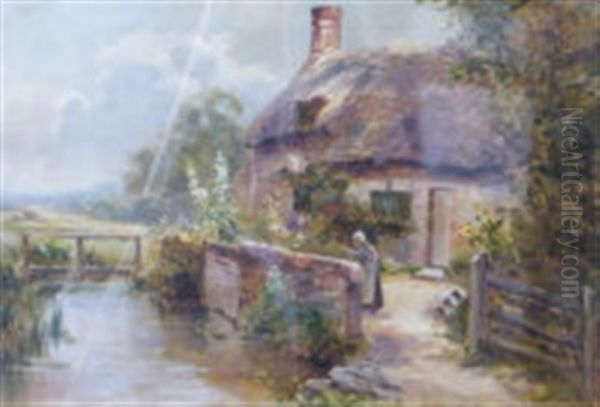 Country Cottages (a Pair) Oil Painting by Eva Walbourn