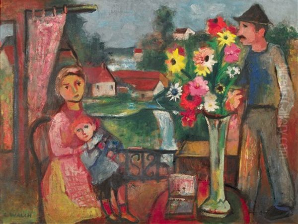 Le Bouquet Du Moulin Oil Painting by Charles Walch