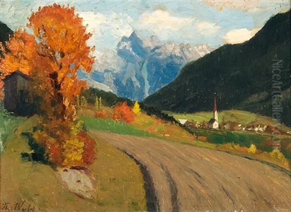 Tiroler Bergland Oil Painting by Thomas Walch