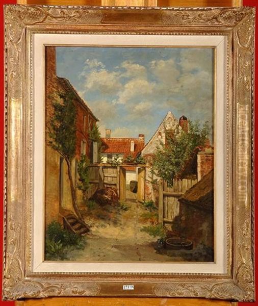 L'arriere-cour Oil Painting by Gustave Walckiers