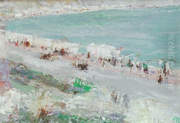 The Beach, Swanage Oil Painting by William Walcot