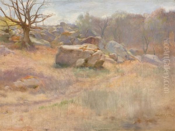 Landscape With Rock Oil Painting by Harry Mills Walcott