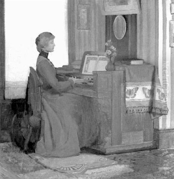 The Organist Oil Painting by Harry Mills Walcott