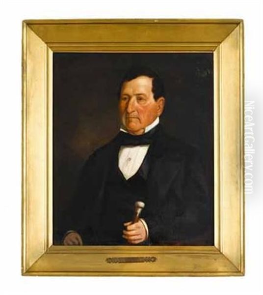 Portrait Of New Jersey Governor, Aaron Ogden Oil Painting by David Broderick Walcutt