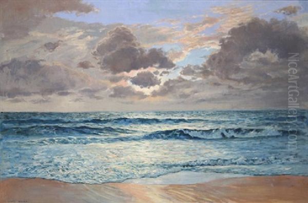 Sunset At The Ocean's Edge Oil Painting by Lionel Walden