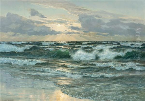 Sunrise On The Sea Oil Painting by Lionel Walden