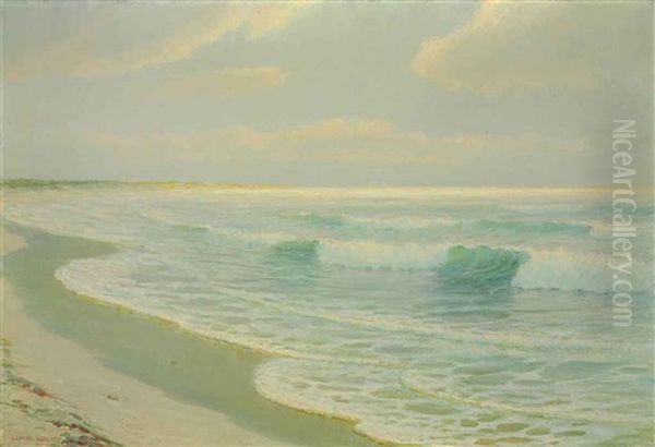 Quiet Sea Coming To Hawaiian Shore Oil Painting by Lionel Walden