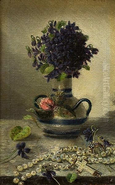 Still-life With Rosary And Flowers Oil Painting by Anton Waldhauser