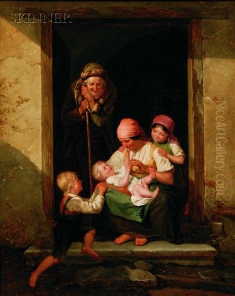 The New Baby Oil Painting by Ferdinand Waldmueller