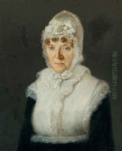 Bildnis Barbara Henny De Hennon, Geb. Helbing Von Hirzenfeld (1780-1866) Oil Painting by Ferdinand Georg Waldmueller