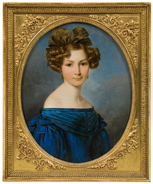 Bildnis Therese Honig, Geb. Puffer Oil Painting by Ferdinand Georg Waldmueller