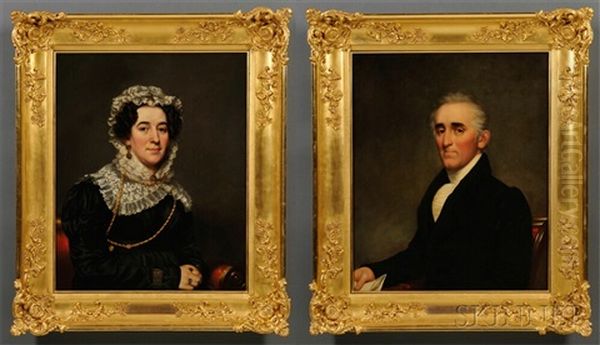 Portraits Of General Jonas Mapes And Elizabeth (tylee) Mapes (pair) Oil Painting by Samuel Lovett Waldo