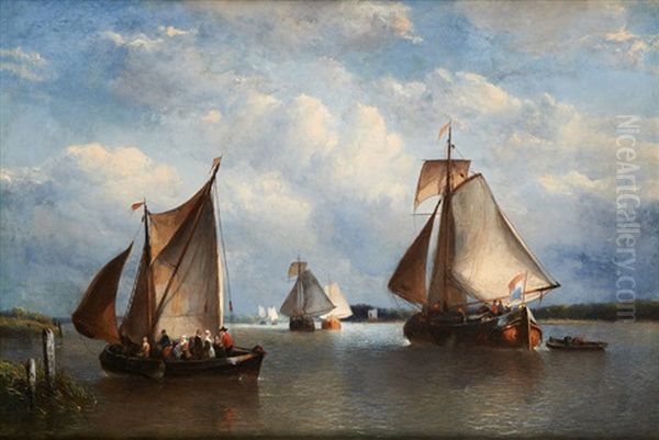 La Sortie Du Dimanche En Scheldeboot Oil Painting by Antonie Waldorp