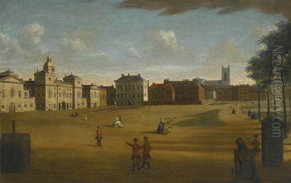 View Of The Horse Guards, London Oil Painting by Samuel Wale