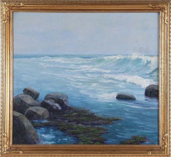 Coastal Scene Oil Painting by Orlando G. Wales