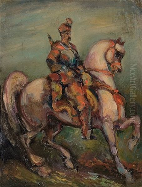 Horserider Oil Painting by Zygmunt Waliszewski