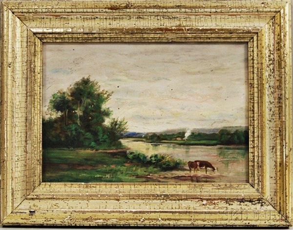 Hudson River Oil Painting by Charles Alvah Walker