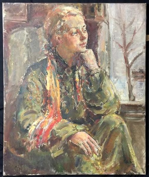 Portrait Of Marlene Oil Painting by Dame Ethel Walker