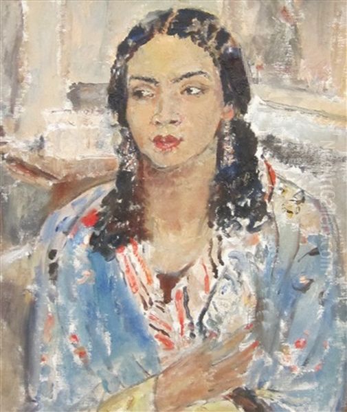 The Blue Jacket Oil Painting by Dame Ethel Walker