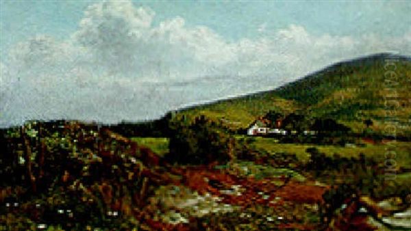 A Farmstead In An Extensive Rural Landscape Oil Painting by Frederic Walker