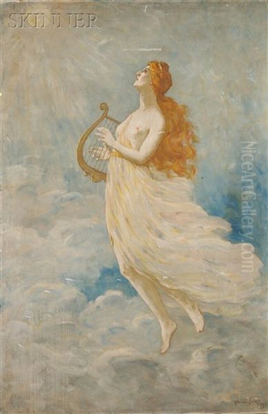 Muse With Harp Oil Painting by Horatio Walker