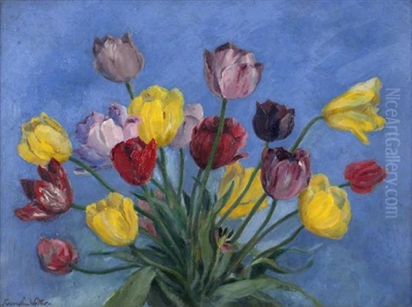 Flower Study Oil Painting by John Crampton Walker