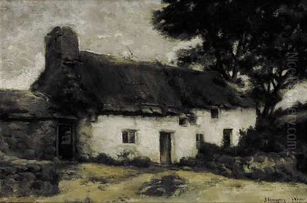 Thatched Cottage Oil Painting by John Crampton Walker