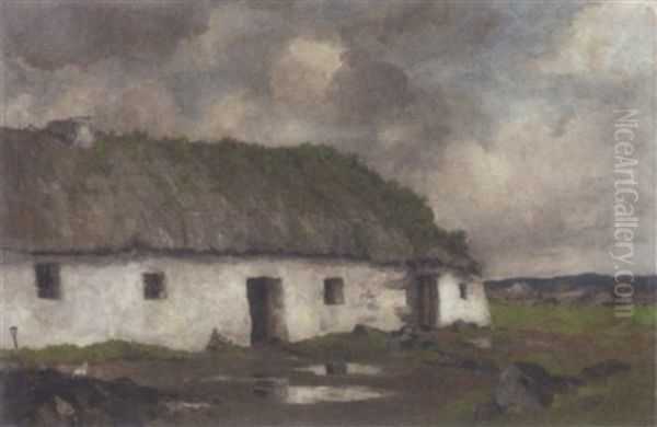 Cottage In Kerry Oil Painting by John Crampton Walker