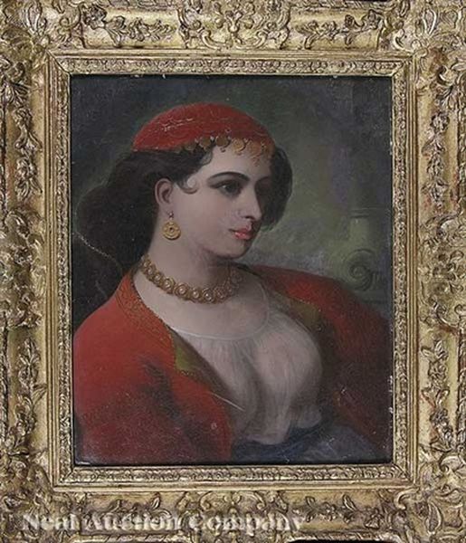 Portrait Of A Gypsy Girl Oil Painting by John Eaton Walker