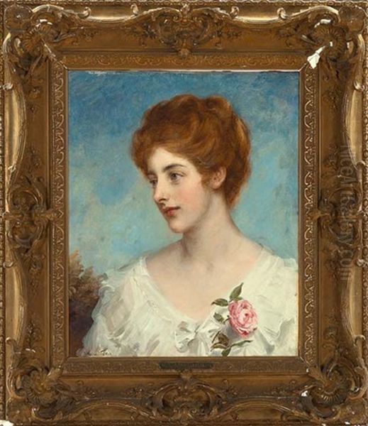 An English Beauty Oil Painting by John Hanson Walker