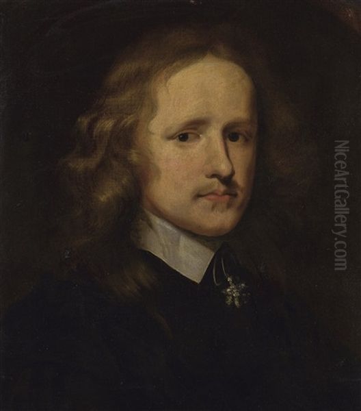 Portrait Of A Gentleman In Black, Bust-length Oil Painting by Robert Walker