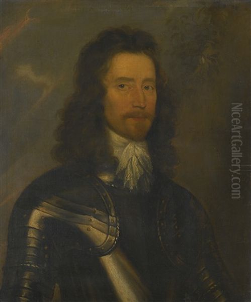 Portrait Of A Gentleman In Armour, Possibly Colonel Sir William Rooke Oil Painting by Robert Walker