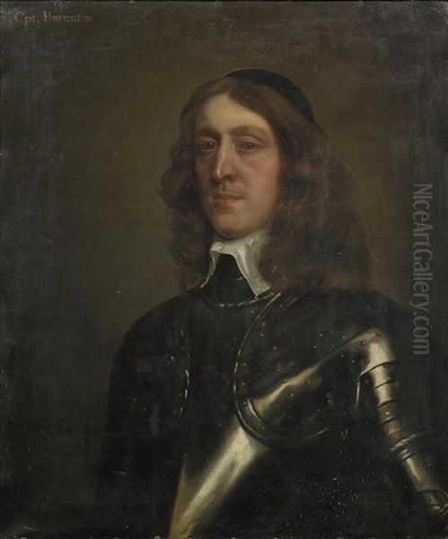 Portrait Of A Gentleman, Traditionally Identified As Captain Barrinton, Half-length, In Armour Oil Painting by Robert Walker