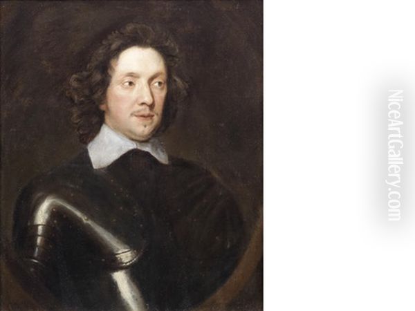 Portrait Of A Gentleman, Bust-length, In Armour Oil Painting by Robert Walker