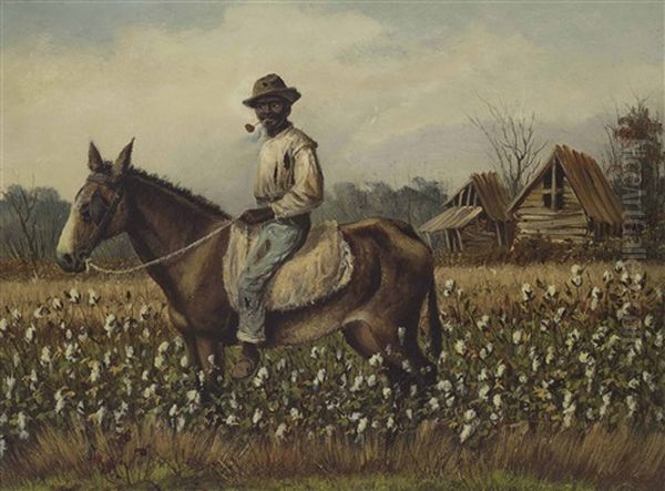 Man With Pipe On A Horse Oil Painting by William Aiken Walker