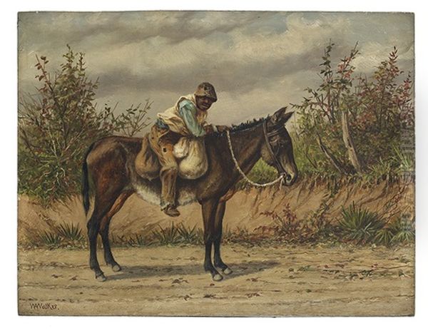 Young Boy On A Mule Oil Painting by William Aiken Walker