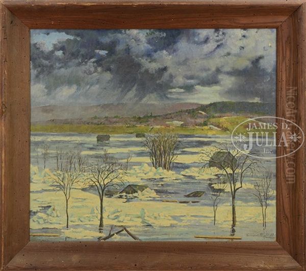 The Great Flood Of 1937 Oil Painting by Bernhardt Wall