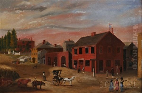 Old Four Corners, Junction Of Union And Water Streets, New Bedford, Massachusetts Oil Painting by William Allen Wall