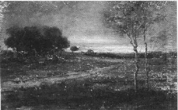 Water Meadow At Twilight Oil Painting by William Allen Wall