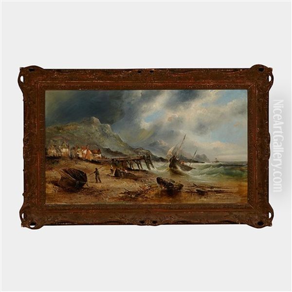 Fishermen (2 Works) Oil Painting by William Archibald Wall