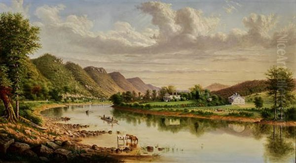 View Of The Allegheny Near Pittsburgh Oil Painting by William Coventry Wall