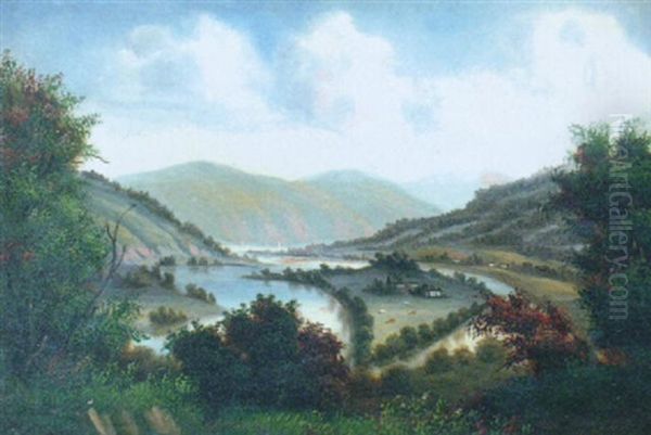 A View Near Troy, New York Oil Painting by William Guy Wall