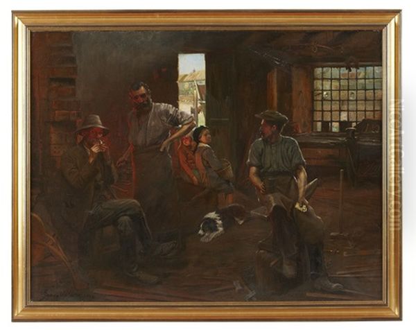 Blacksmith Oil Painting by James Wallace